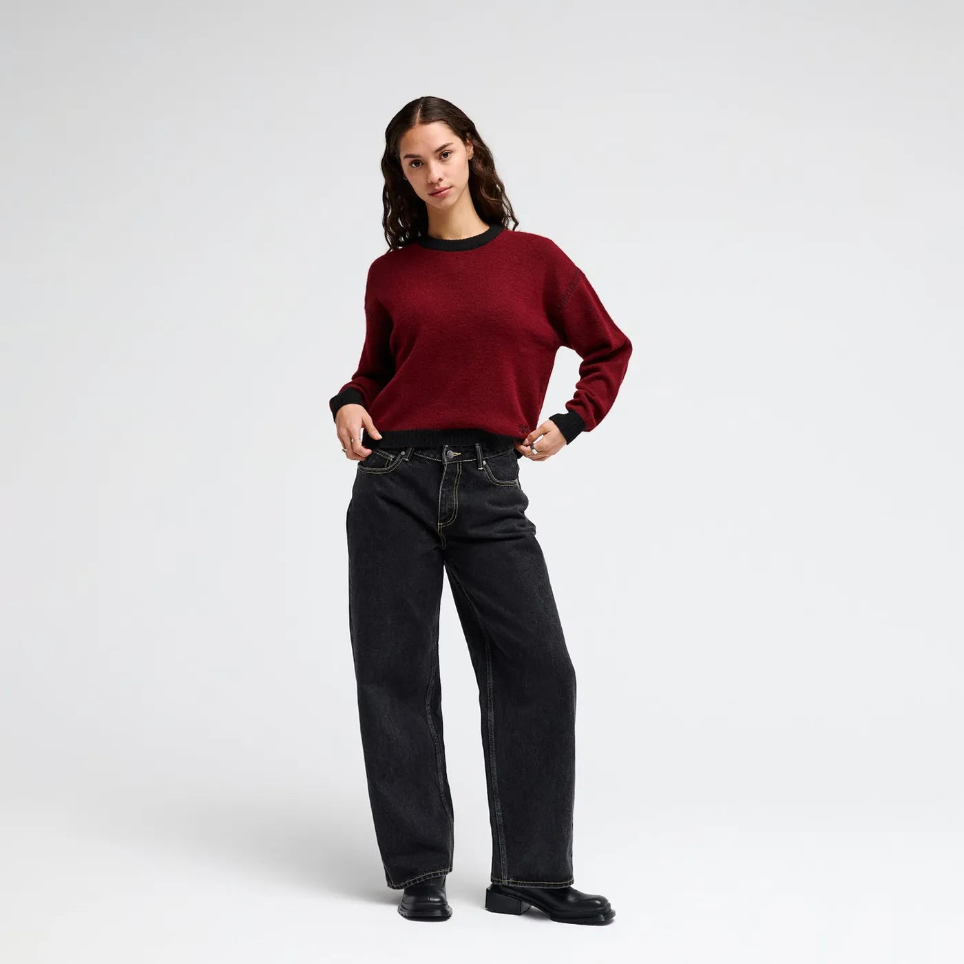 RVCA Dalas Flower Knit Sweater Brick Red