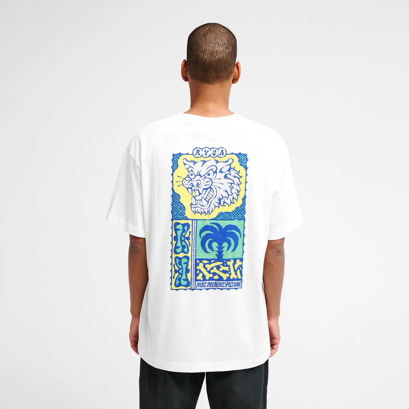 T-shirt RVCA Dalas Tiger Palm White