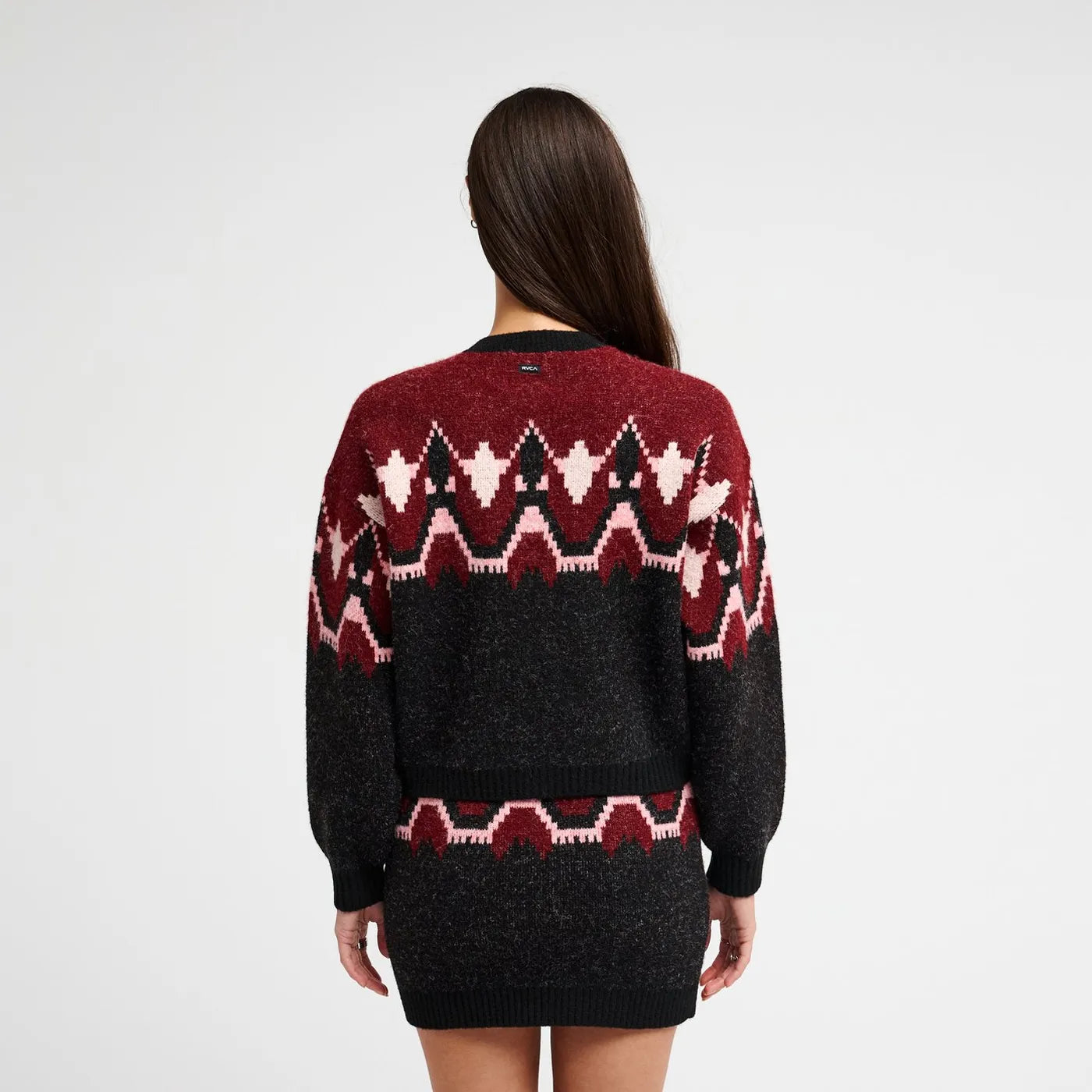 Cardigan RVCA Fairisle Washed Black