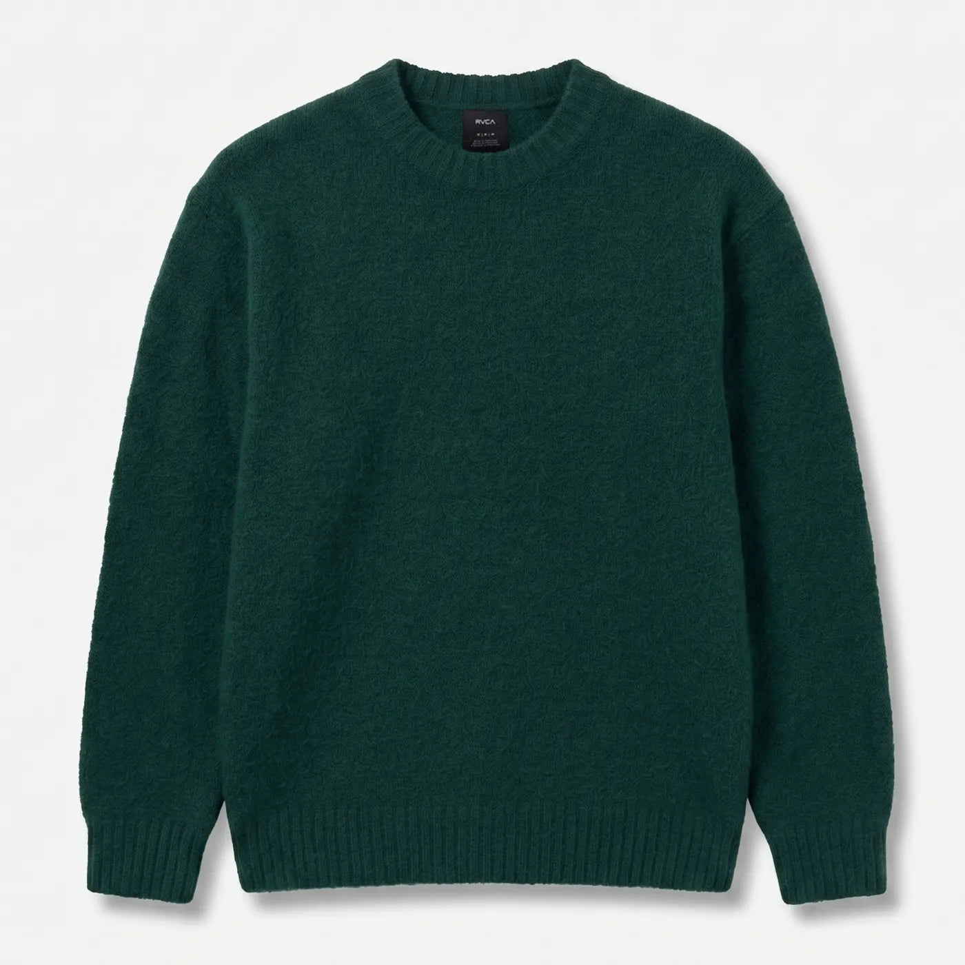 Pull en maille vert sapin RVCA Ino Prep Solid homme vue de face.