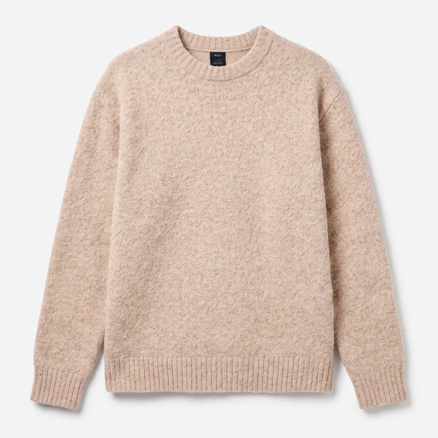 Pull en maille beige naturel RVCA Ino Prep Solid homme vue de face