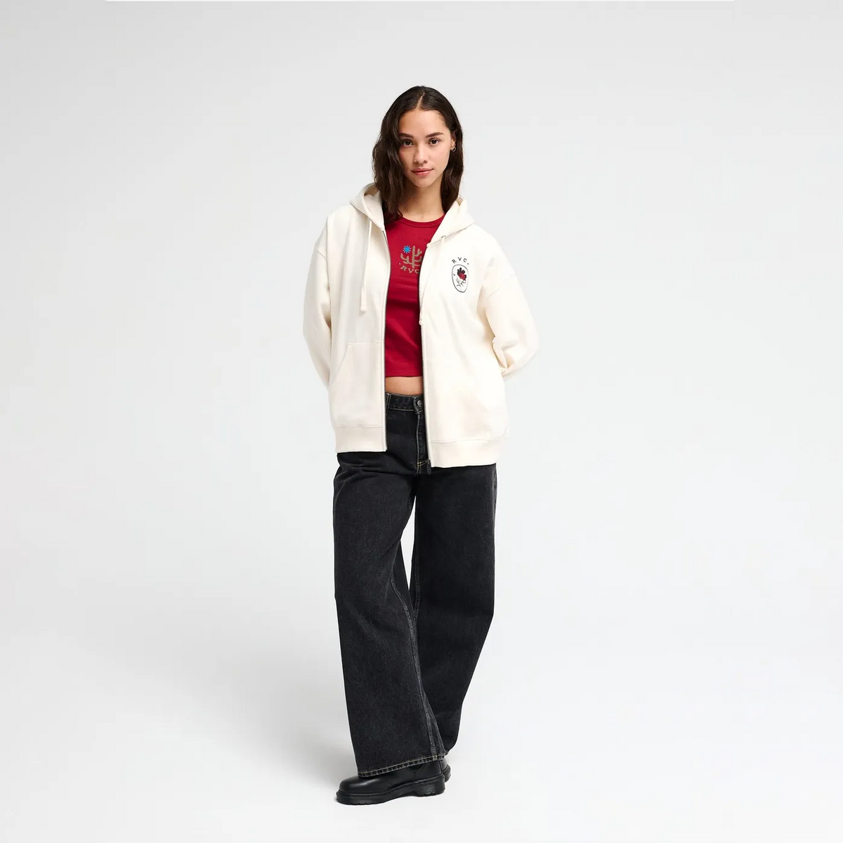 Sweat à capuche zippé RVCA Odai Salt Femme