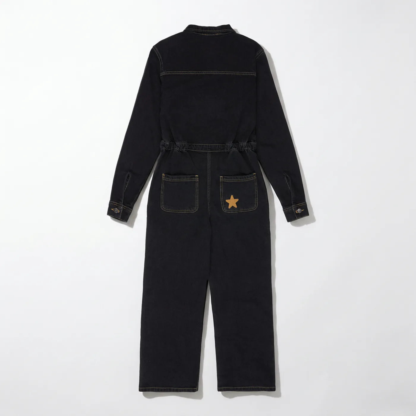 RVCA Worker Denim Jumpsuit Washed Black
