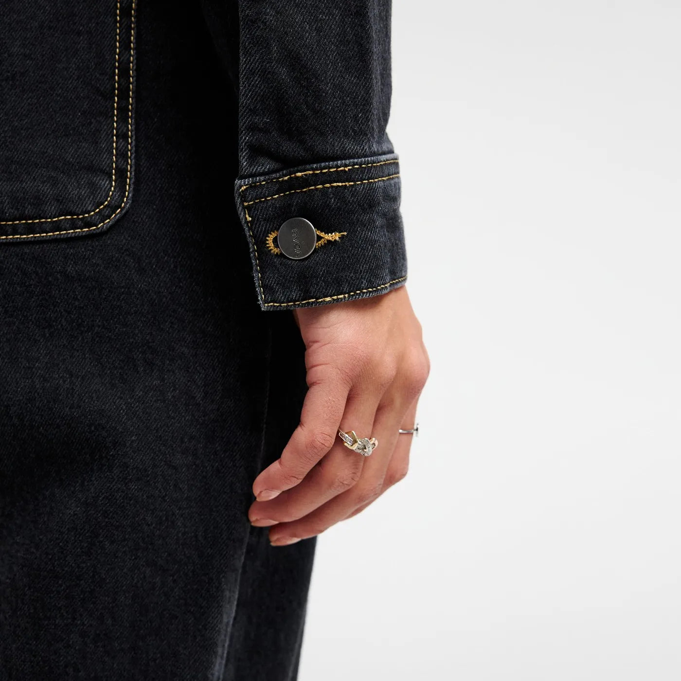 RVCA Worker Denim Jumpsuit Washed Black