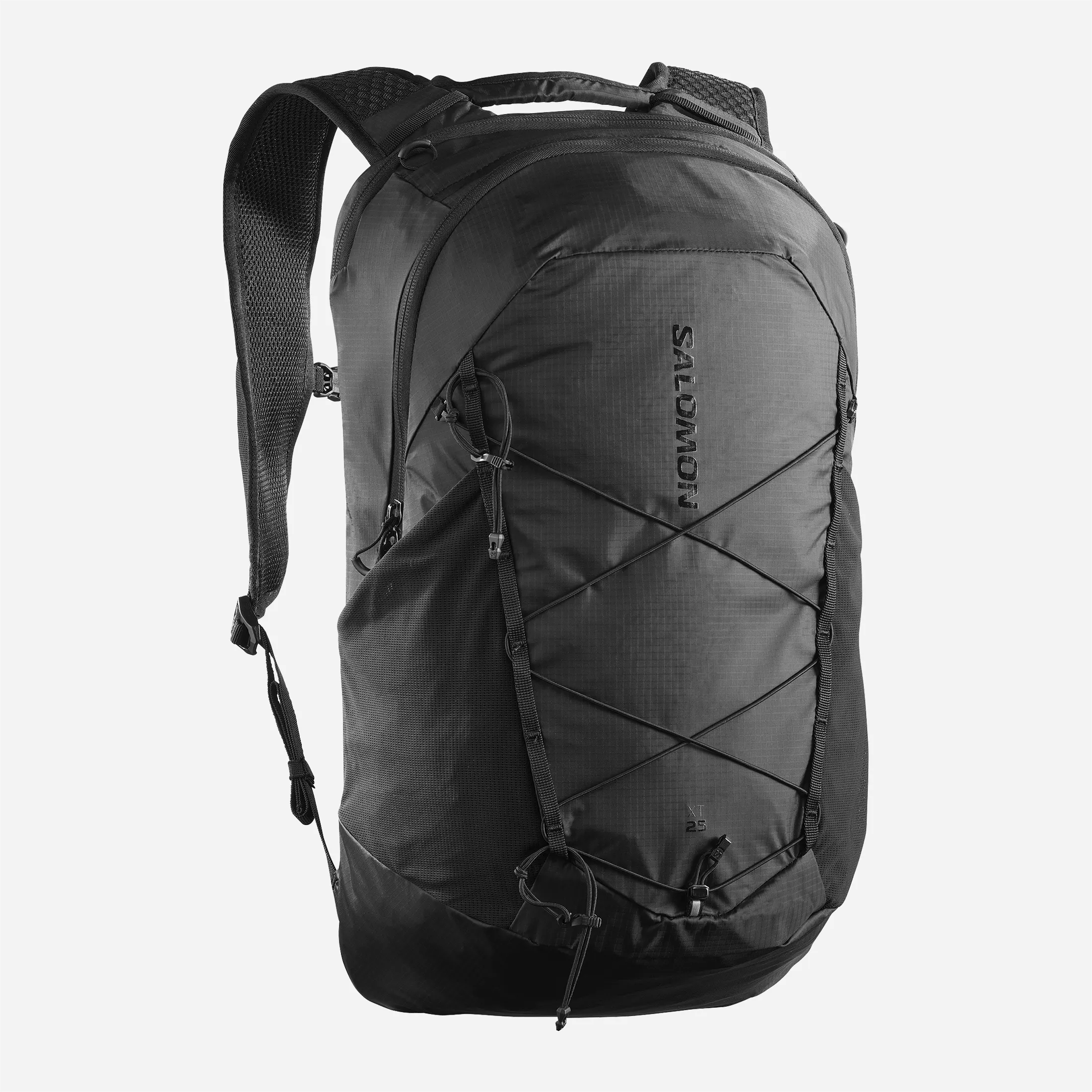 Sac à dos Salomon XT 25 noir 25 litres avec cordons élastiques.