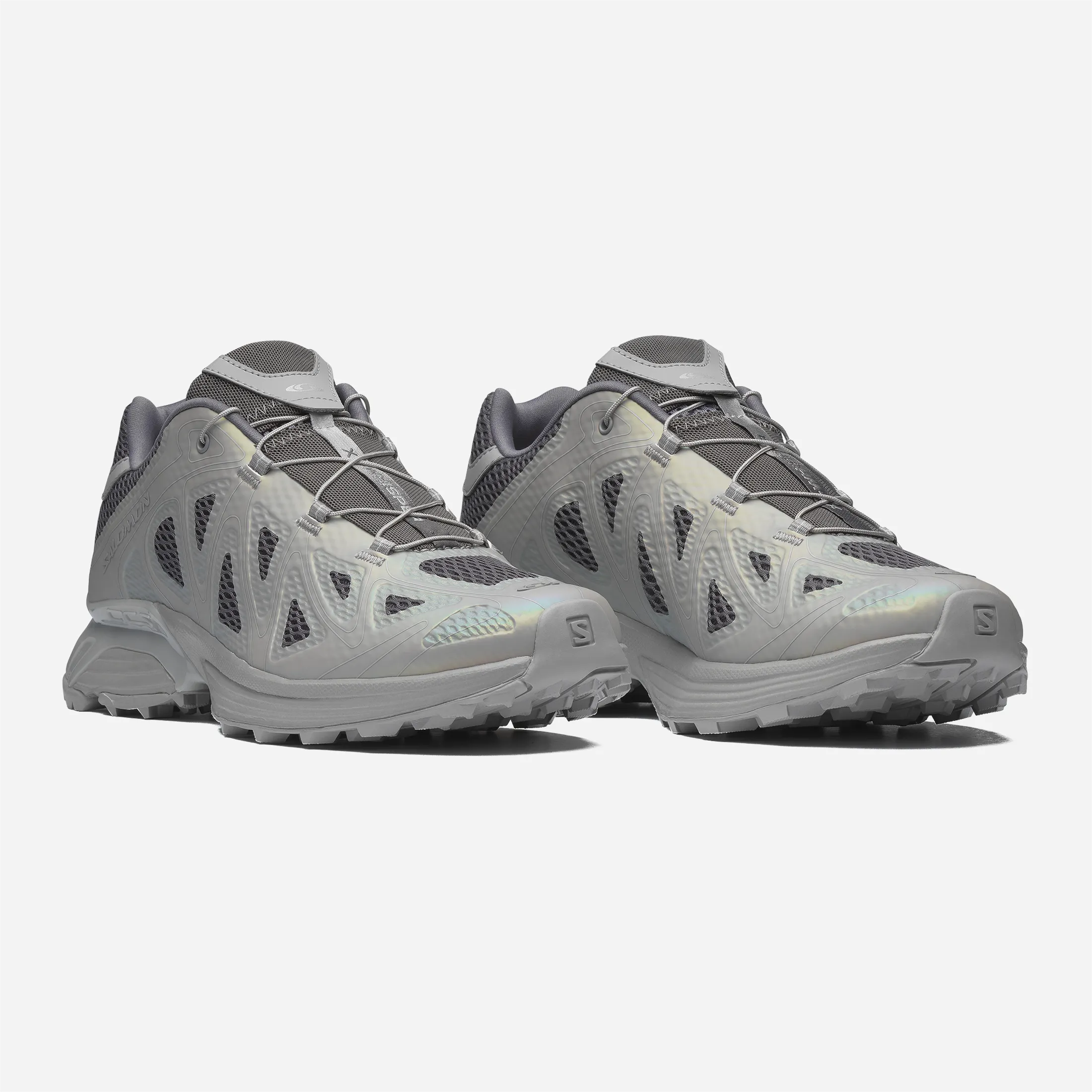 Pair of Salomon XT-Whisper Void Alloy Castlerock boots seen from three-quarters view.