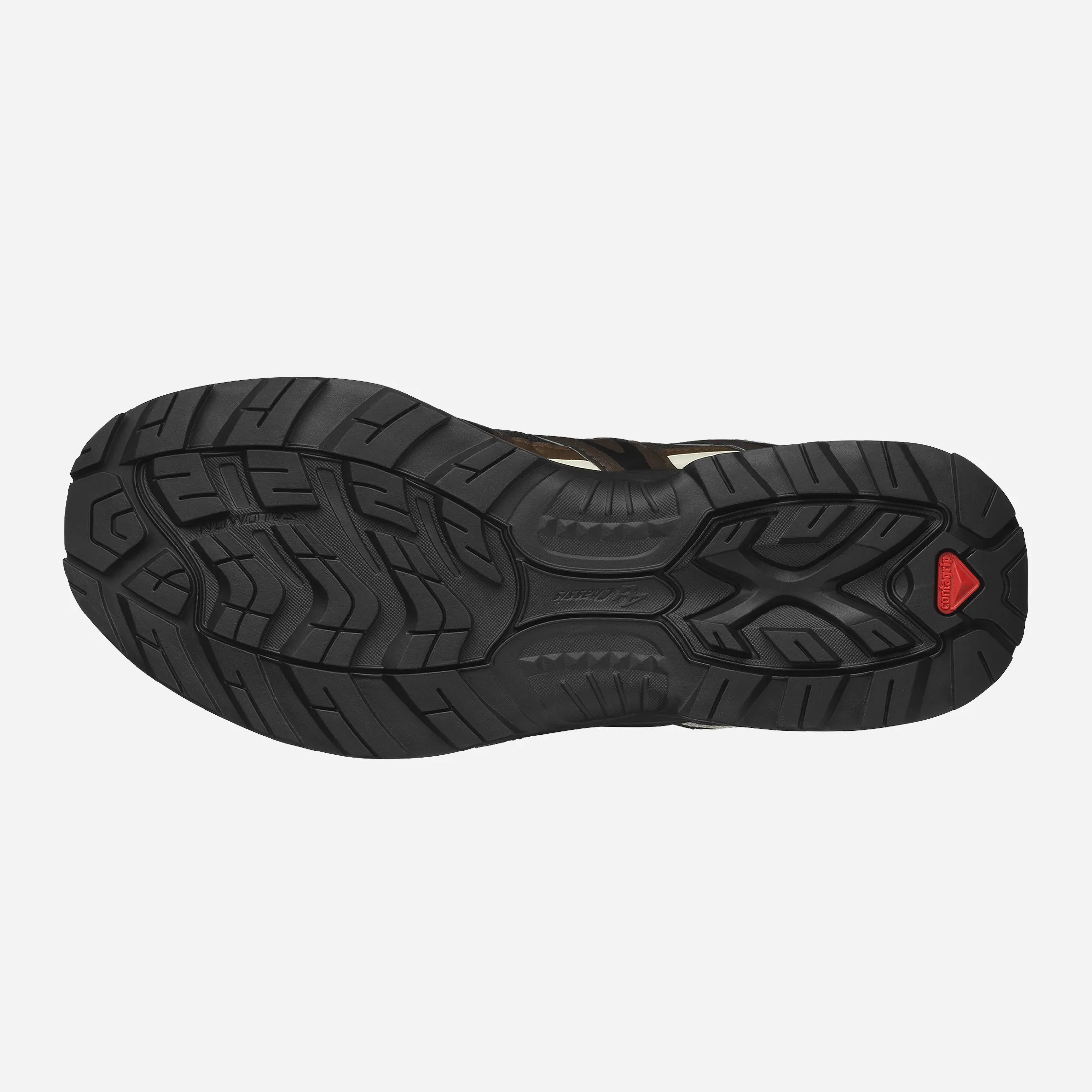 Contagrip Salomon XT-Quest GTX black lugged outsole.