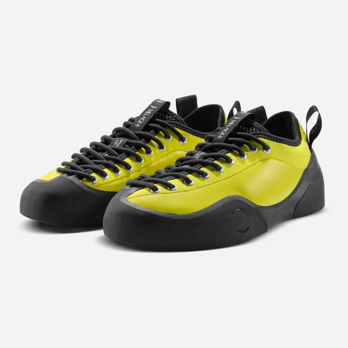 Village PM 1 PM Leather Canvas Lime Natural Black, sneaker skate basse en cuir et toile vert acide