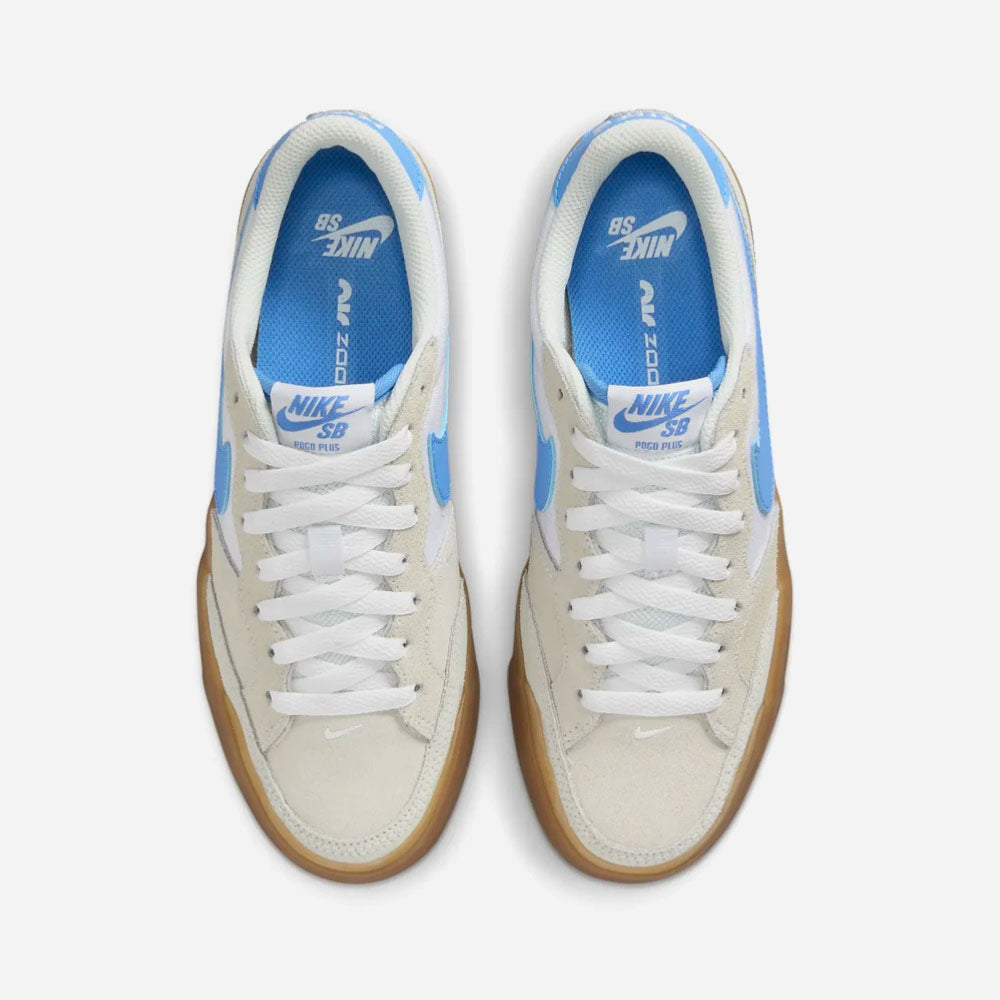 Top view and white lacing Nike SB Pogo Plus.