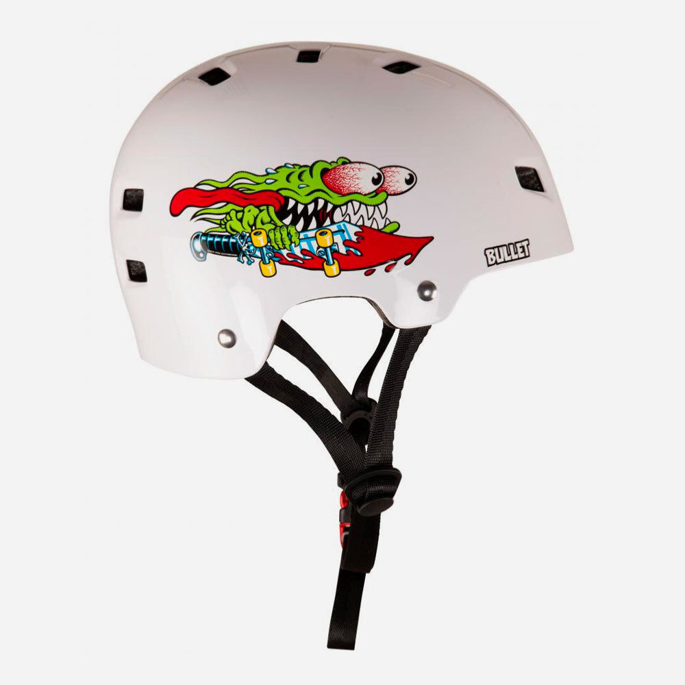 Bullet x Santa Cruz - Casque Junior de skateboard Slasher - Blanc Brillant