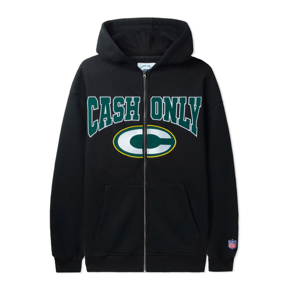 Cash Only - League Zip Thru Poullover Hood - Black