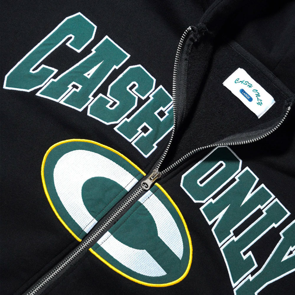 Cash Only - League Zip Thru Poullover Hood - Black