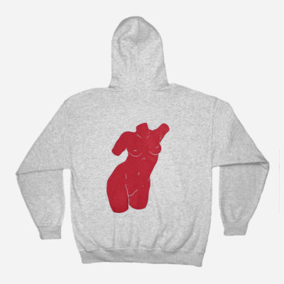 Five -A - Classic Hoodie - Gray - Red