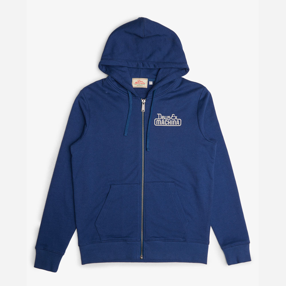 DEUS EX MACHINA - EGG & BEANS ZIP HOODIE - ENSIGN BLUE
