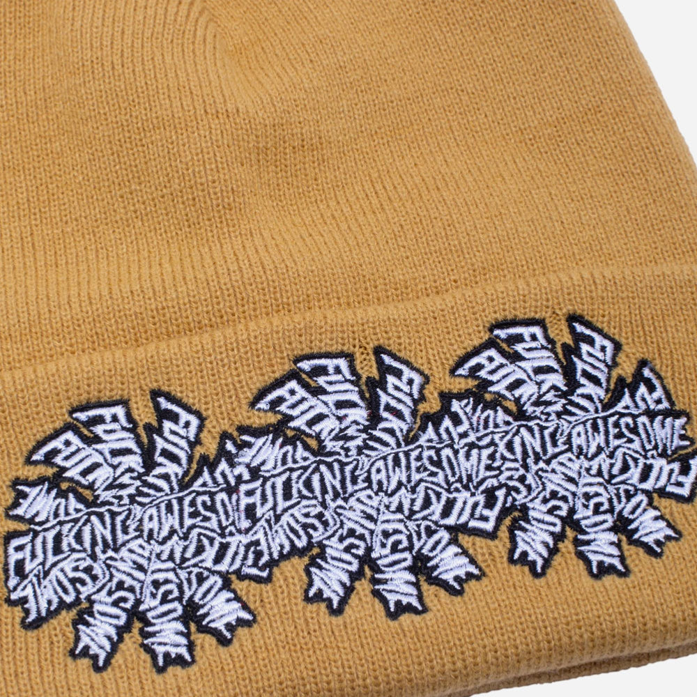 FUCKING AWESOME - THREE SPIRAL CUFF BEANIE - Tan