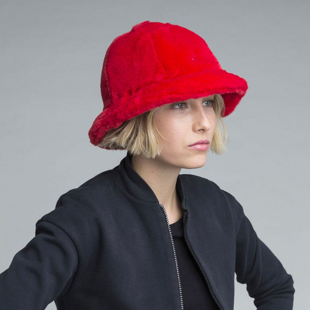 KANGOL - FAUX FUR CASUAL - BLACK