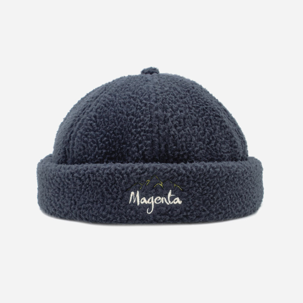 Magenta - Sherpa Sailor Beanie - Dark Charcoal