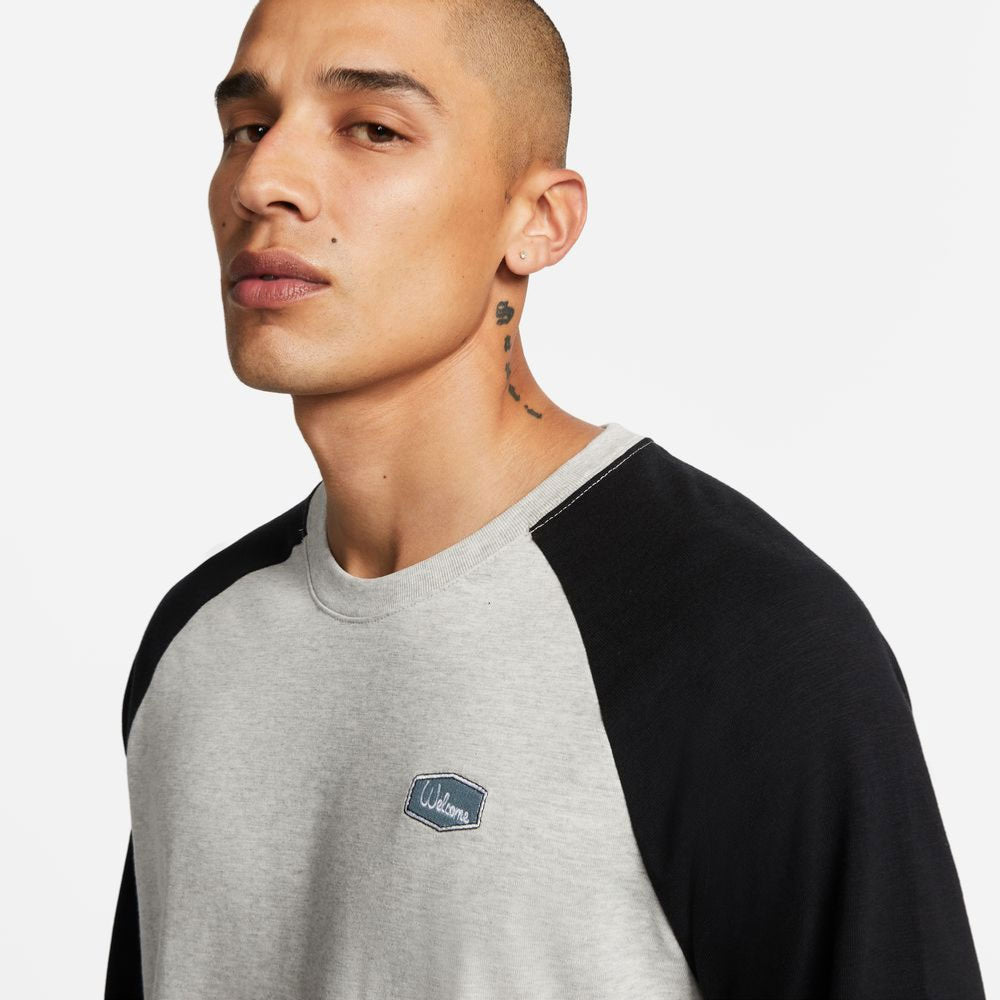 NIKE SB x MLB - BASEBALL "LA DODGERS" RAGLAN TEE  - Grey heather - Black