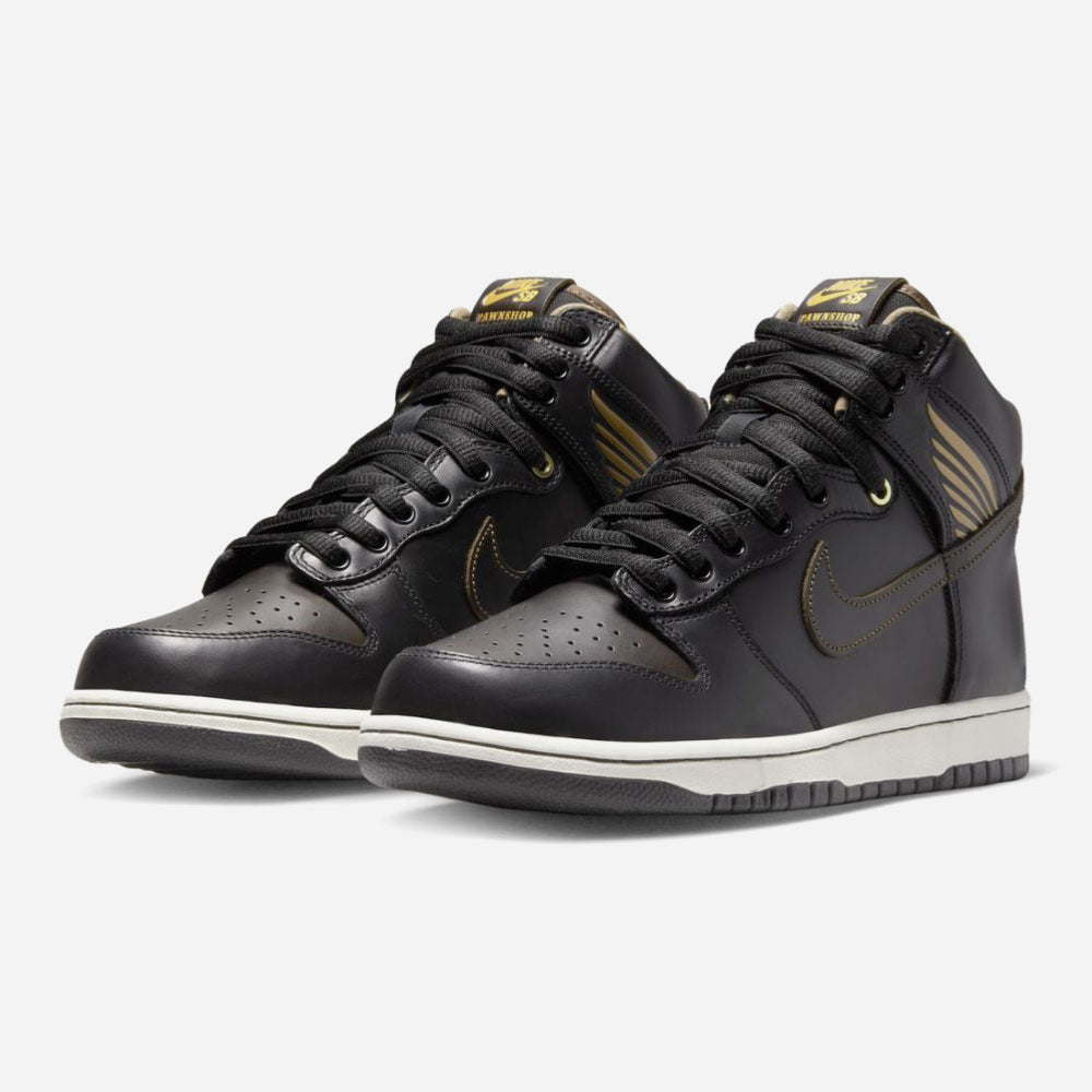 NIKE SB - DUNK HIGH OG QS PAWNSHOP - Black - Black - Metallic Gold