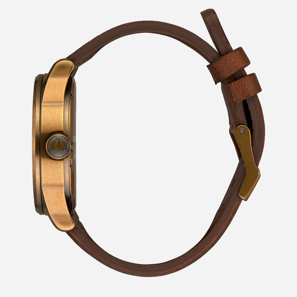 NIXON - SENTRY LEATHER - Brass Black Brown