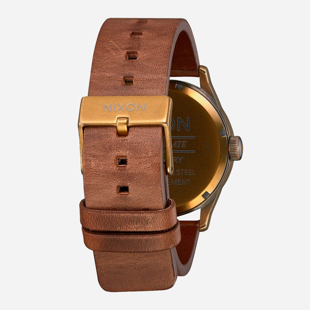 NIXON - SENTRY LEATHER - Brass Black Brown