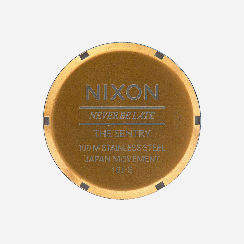 NIXON - SENTRY LEATHER - Brass Black Brown