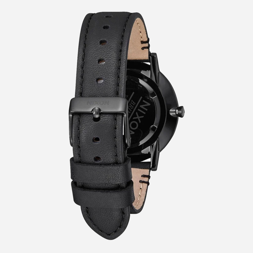 NIXON - PORTER LEATHER - All Black - Gold