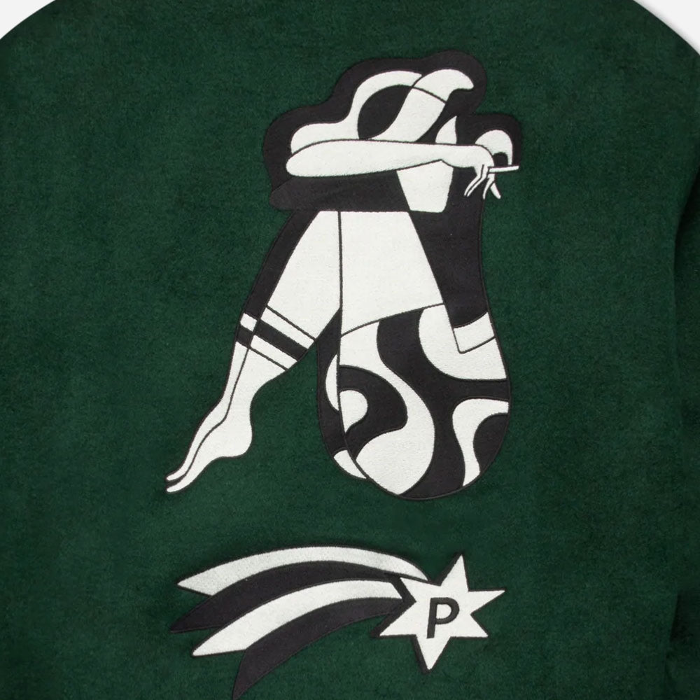 PARRA - CLOUDY STAR VARSITY  JACKET - Pine green