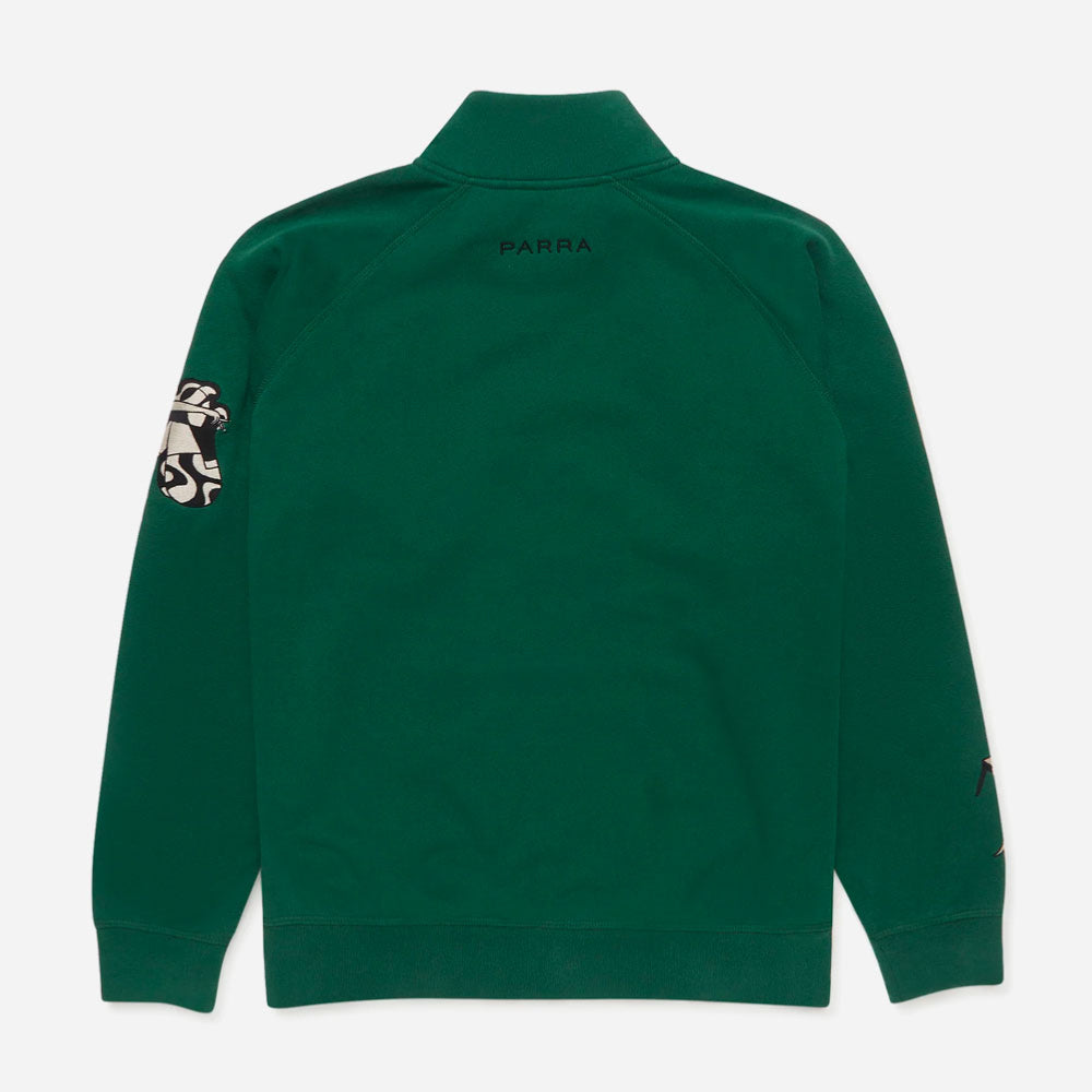 PARRA - LIFE EXPERIENCE HALF ZIP SWEATSHIRT - PINE GREEN