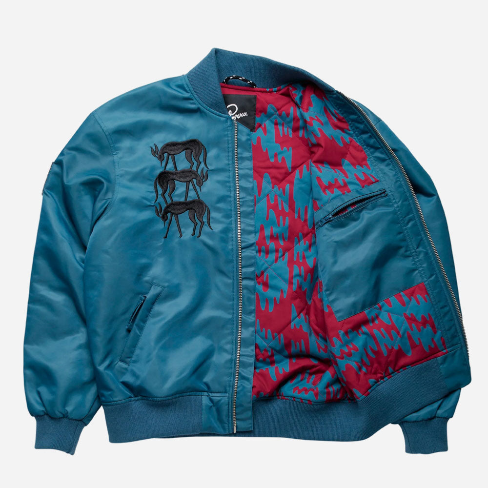 PARRA -  STACKED PETS VARSITY JACKET - Teal