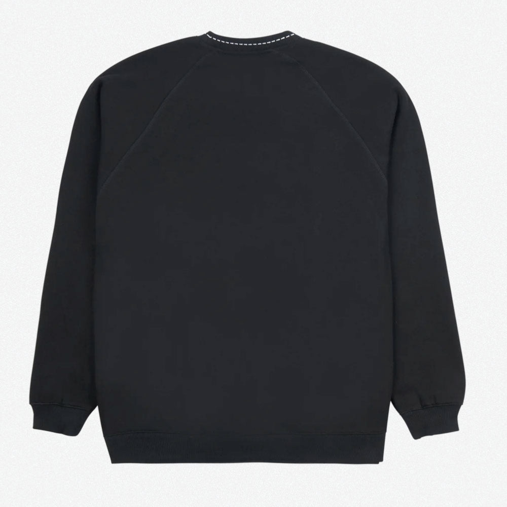 PLEASURES - CUT Here Raglan Crewneck - Black