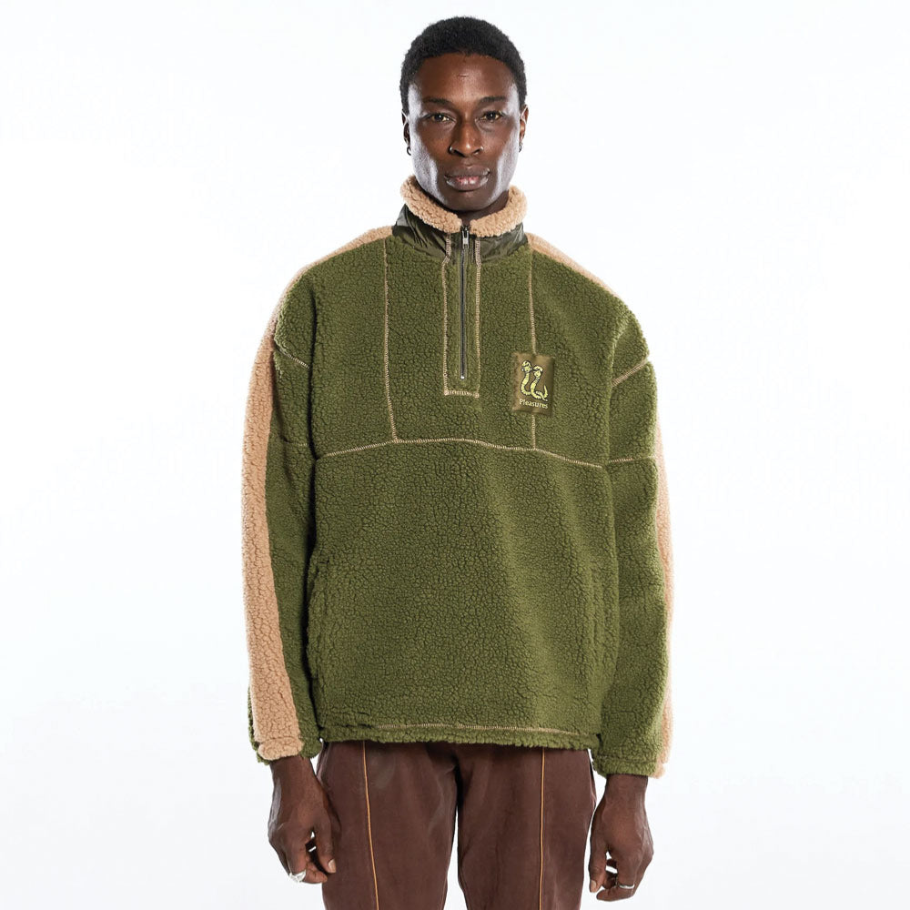 PLEASURES - REWIND QUARTER ZIP - GREEN