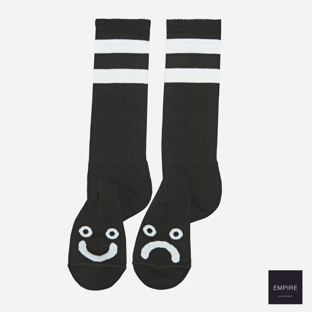Polar Happy Sad Long Socks - Black