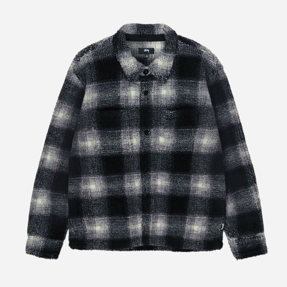 Stussy - Plaid Sherpa Shirt - Black