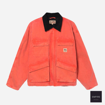 Stussy washed canvas shop jacket orange