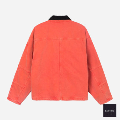 Stussy washed canvas shop jacket orange