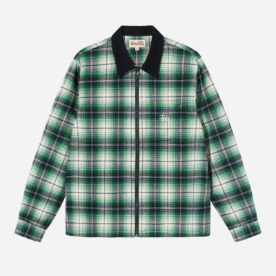Study Frank Plaid Zip Ls Shirt - Black