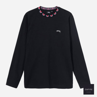 Stussy Geometric LS Crew - Black