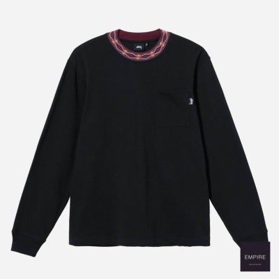 Stusssy Jacquarded Mock Neck Crew Black