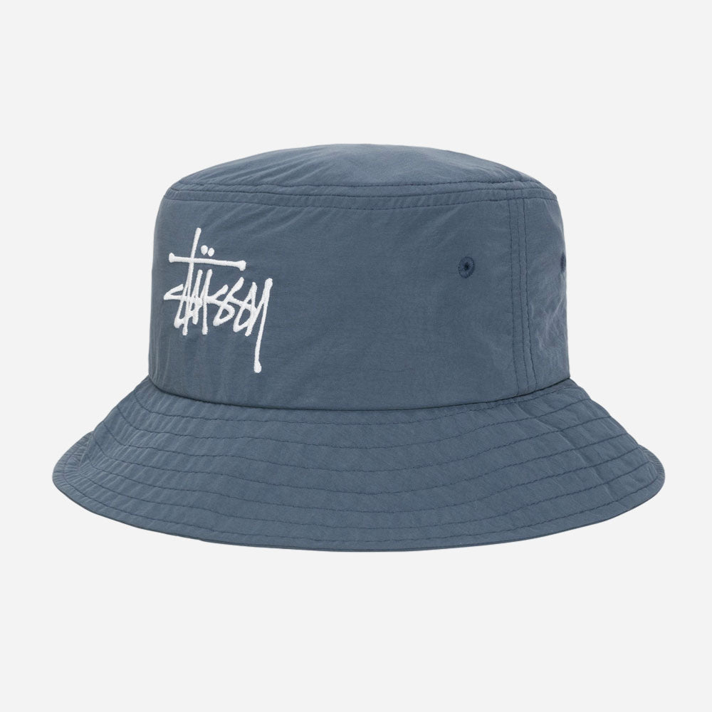 Stussy - Peached Nylon Basic Bucket Hat - Steel Blue