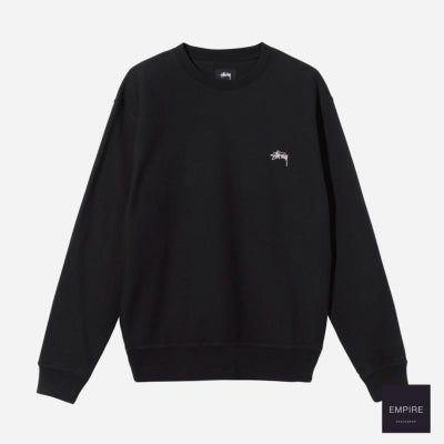 Stussy Stock Logo Crew Black