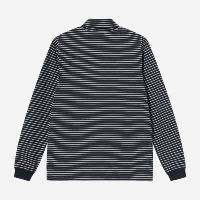 Study Striped Turtleneck Ls Jersey - Black