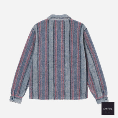 Study Stripe Sherpa Shirt Blue