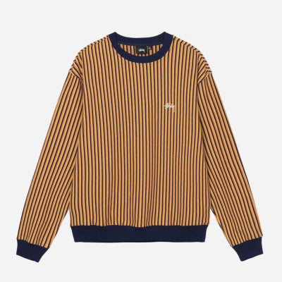 Study vertical dot striped ls crew - navy