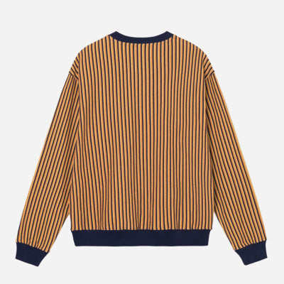 Study vertical dot striped ls crew - navy