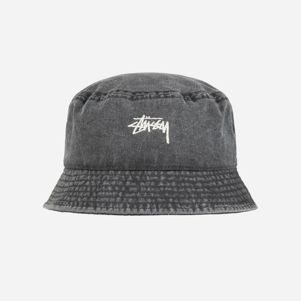 Stussy - Washed Stock Bucket Hat - Charcoal