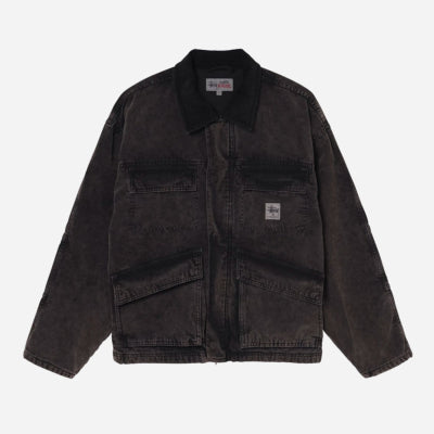 Stussy washed canvas shop jacket black