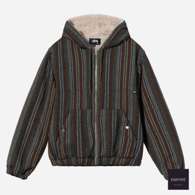 Stussy Wool Stripe Work Jacket Olive
