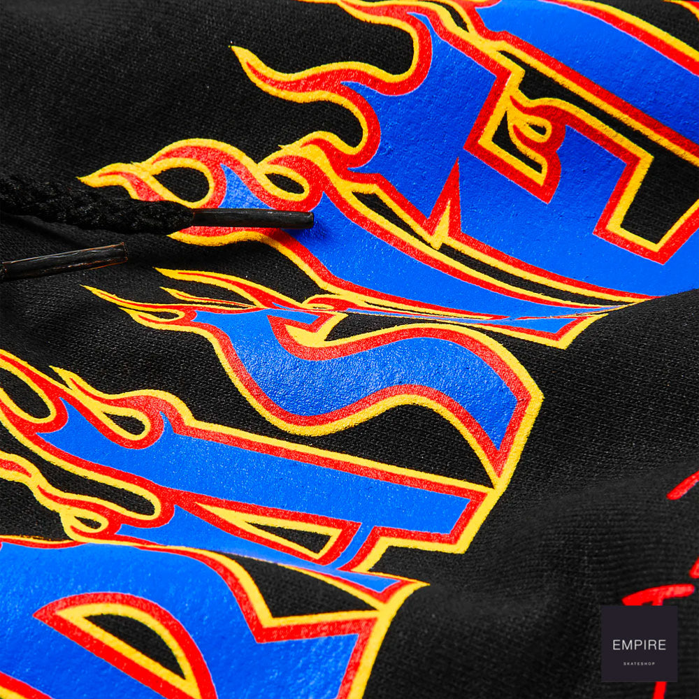 Thrasher Flame Logo Hoody - Black -Blue