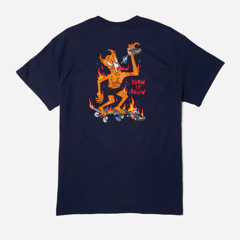 Thrasher - Burn it Down Tee - Navy